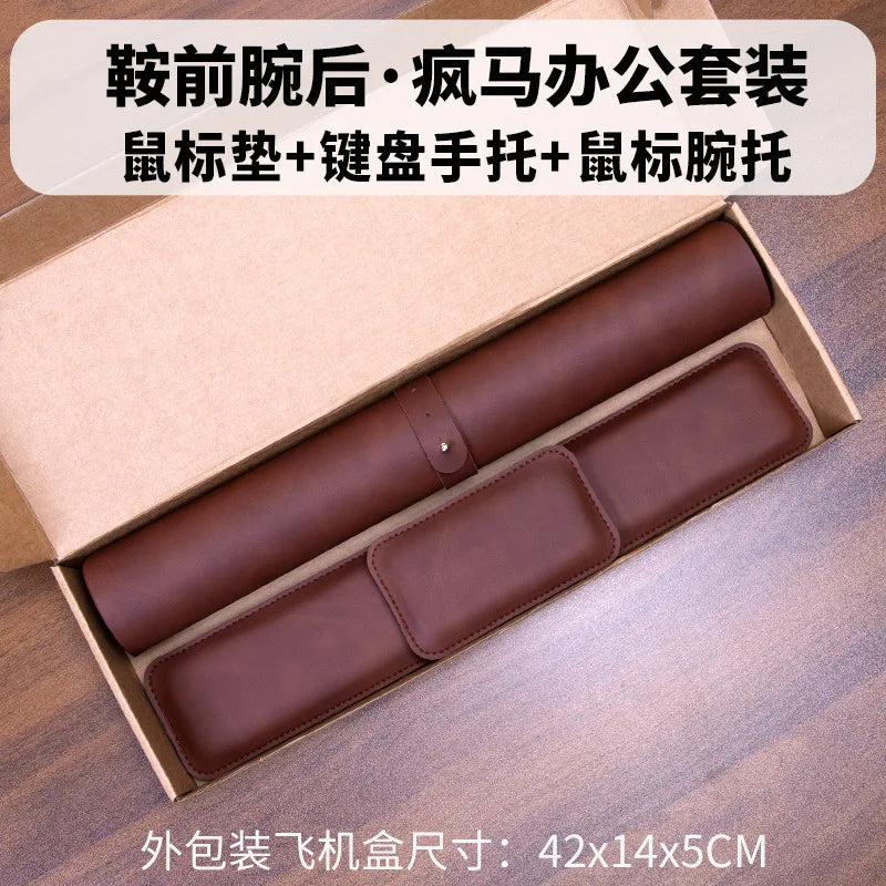 Leather Desk Mat with Wrist Rest